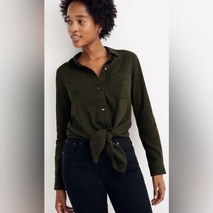 Madewell Flannel Tie-Front Shirt